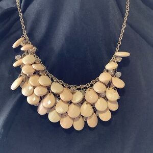 Vintage Art deco style Peach Teardrop Statement Necklace